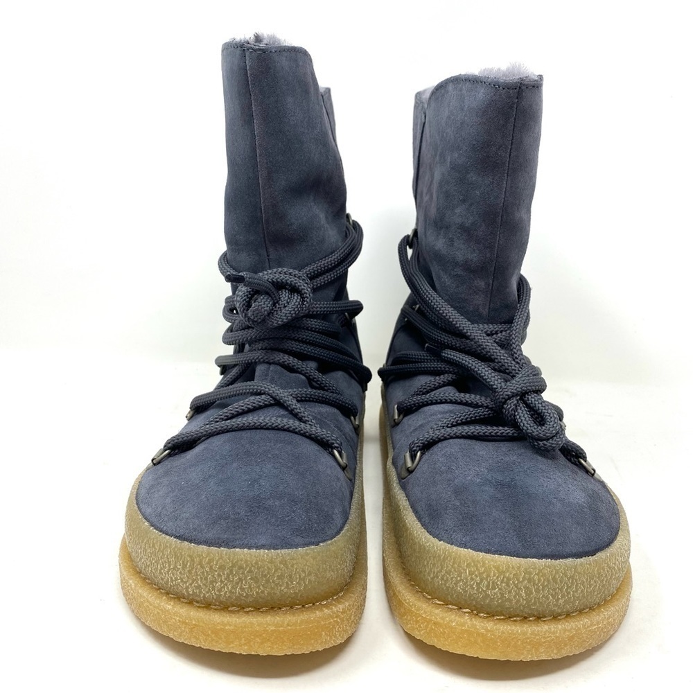 Birkenstock Masi Graphite Suede Leather Lace Up Shearling Lined Boots - Picture 5 of 10